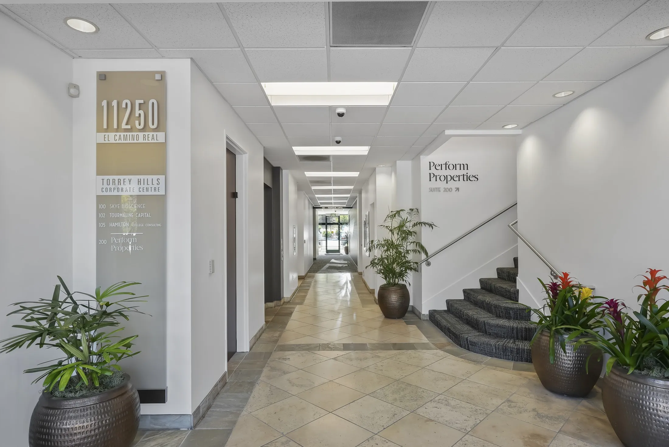 Lobby stairwell at 11250 El Camino Real.
